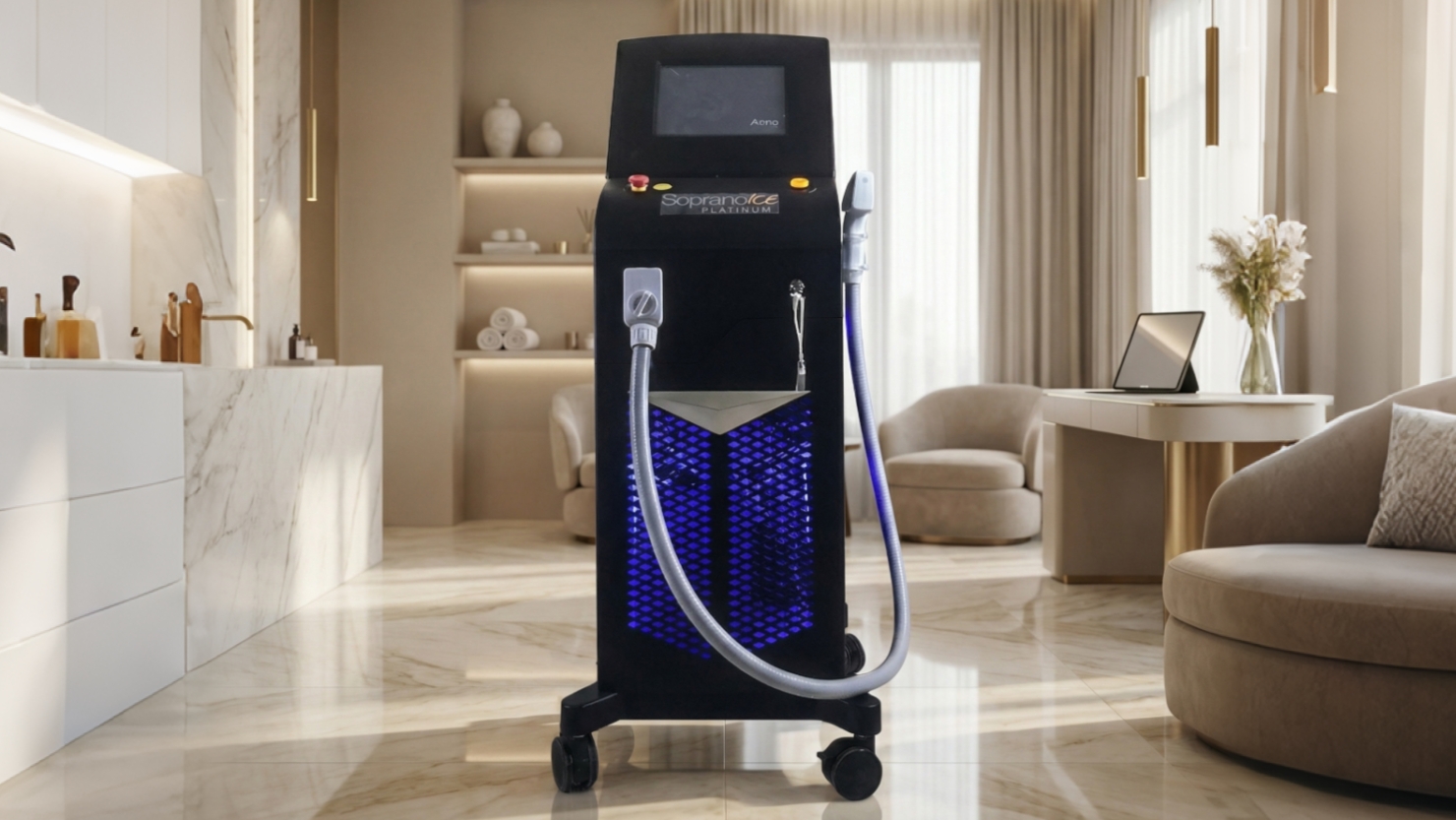 Depilación Laser Triple Onda De Pie SopranoIce Platinum Negro